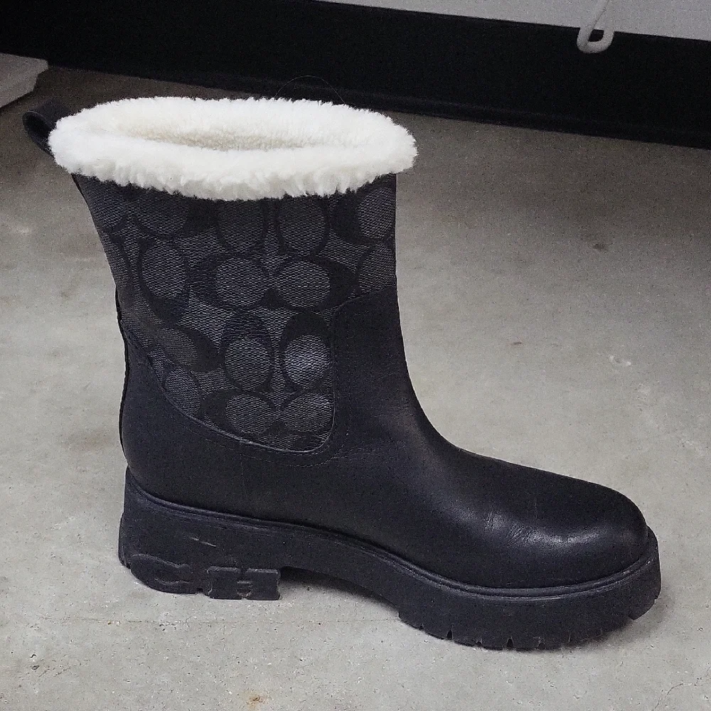 Coach Black and Gray Winter Boots Like New - Picture 3 of 5